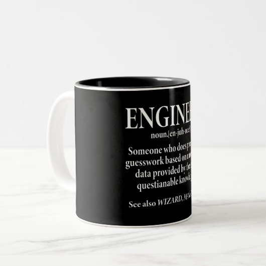 Funny Engineer Definition Two-Tone koffie Mok (Voorkant links)