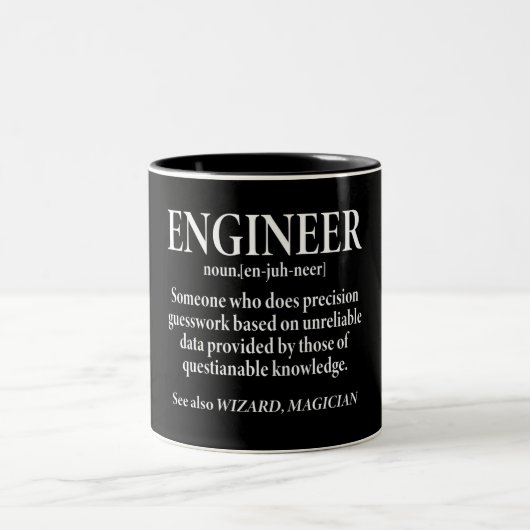 Funny Engineer Definition Two-Tone koffie Mok (Center)