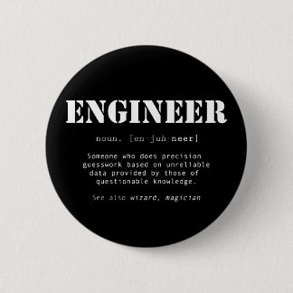 Funny Engineer Dictionary Definition Ronde Button 5,7 Cm
