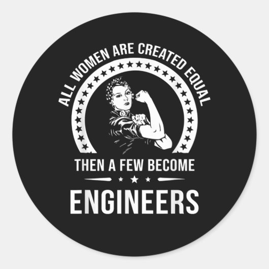 Funny Engineer for All Women Creëer Ronde Sticker (Voorkant)