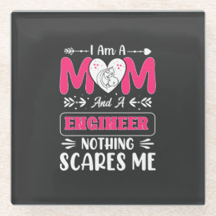 Funny Engineer mama, Engineer mama Glazen Onderzetter