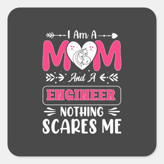 Funny Engineer mama, Engineer mama Vierkante Sticker (Voorkant)