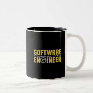 Funny Engineer Software Engineering and Programmer Tweekleurige Koffiemok