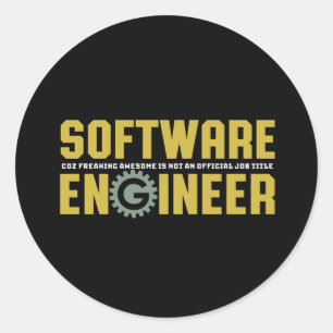 Funny Engineer software engineering engineering en Ronde Sticker