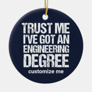Funny Engineering Afstuderen Custom Engineer Blue Keramisch Ornament
