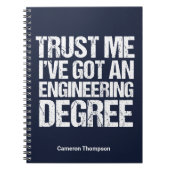 Funny Engineering Afstuderen Custom Engineer Blue Notitieboek (Voorkant)