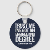 Funny Engineering Afstuderen Custom Engineer Sleutelhanger (Achterkant)