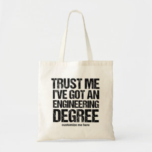 Funny Engineering Afstuderen Custom Engineer Tote Bag