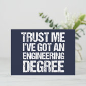 Funny Engineering Afstuderen Engineer Afstuderen Kaart (Staand voorkant)