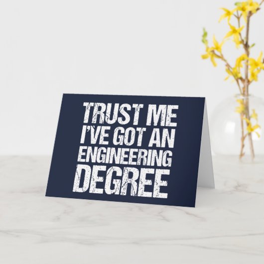 Funny Engineering Afstuderen Engineer Degree Blue Kaart (Gele Bloem)