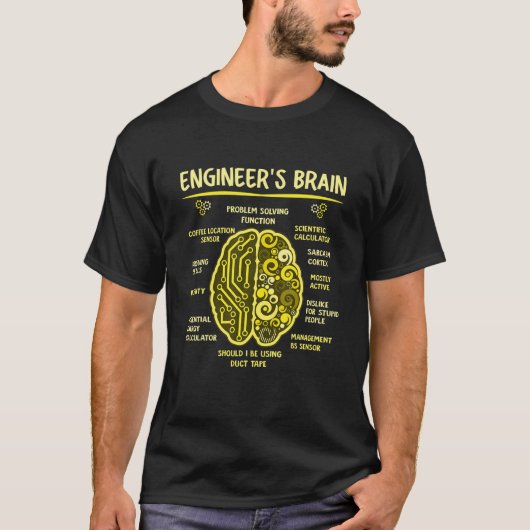 Funny Engineering Games Process Engineer's Brain T-shirt (Voorkant)