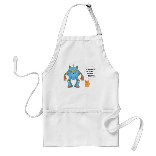 Funny Engineering Science Robotics and Angry Cat Standaard Schort (Voorkant)
