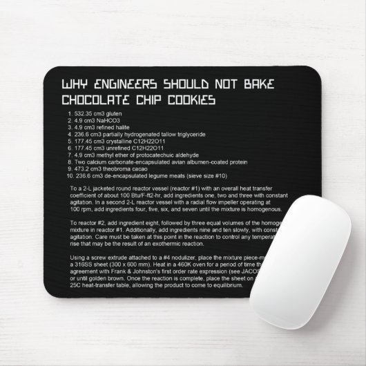 Funny Engineer's Recipe Mousepad Muismat (Met muis)