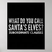 Funny Englieacher About Grammar And Christmas Poster (Voorkant)