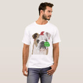 Funny English Bulldog Kerstmis T-shirt (Voorkant volledig)