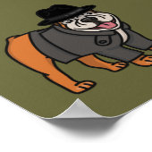 Funny English Bulldog rechercheur Poster (Hoek)