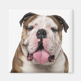 Funny English Bulldog Stikking Out Tongue Dog Magneet