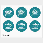 Funny English Teacher Silently Correction Grammar Ronde Sticker (Vel)
