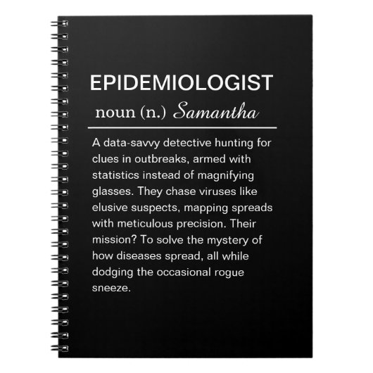 Funny Epidemiologist Definition Personalized Notitieboek (Voorkant)
