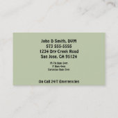 Funny Equine Veterinary Visitekaartje (Achterkant)