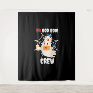 Funny ER Boo Boo Crew Nurse Halloween Cute Ghost Wandkleed