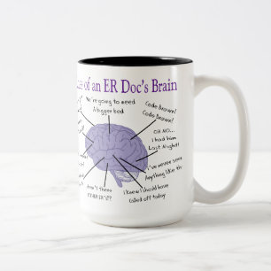 Funny ER Doctor Physician Gifts Tweekleurige Koffiemok
