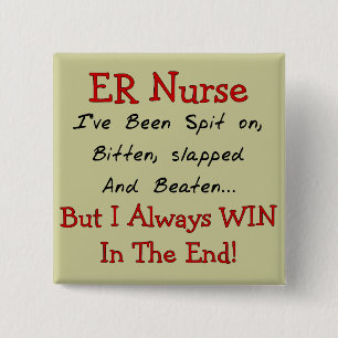 Funny ER Nurse T-Shirts en Gifts Vierkante Button 5,1 Cm