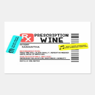 Funny Étiquette d'avertissement de vin d'ordonnanc