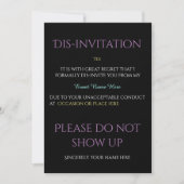 Funny Event Dis-uitnodiging Kaart (Voorkant)