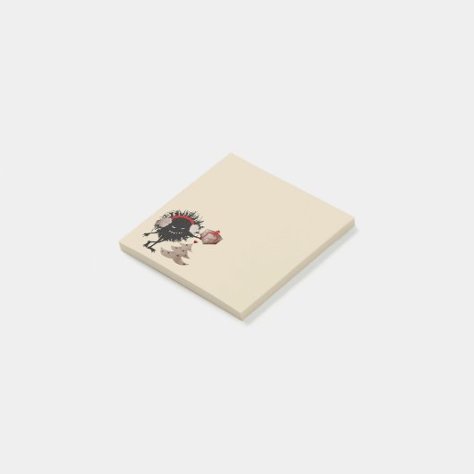 Funny Evil Bug geeft kerstcadeautjes Post-it® Notes (Schuin)