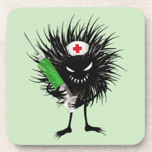 Funny Evil Bug verpleegster met spuit Bier Onderzetter