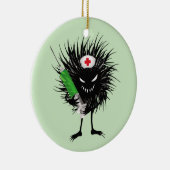 Funny Evil Bug verpleegster met spuit Keramisch Ornament (Rechts)