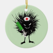 Funny Evil Bug verpleegster met spuit Keramisch Ornament (Voorkant)