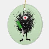 Funny Evil Bug verpleegster met spuit Keramisch Ornament (Links)
