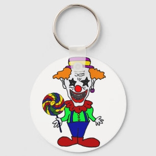 Funny Evil Clown etende Lollipop Snoep Cartoon Sleutelhanger