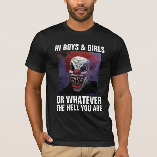 FUNNY EVIL CLOWN T-SHIRS T-SHIRT (Voorkant)