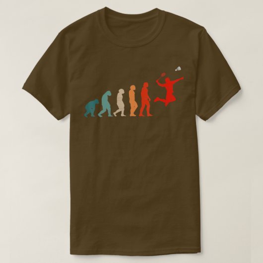 Funny Evolution of Badminton Player T-shirt (Design voorkant)