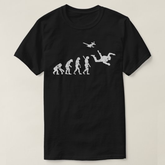 Funny Evolution SKYDIVING T-shirt (Design voorkant)