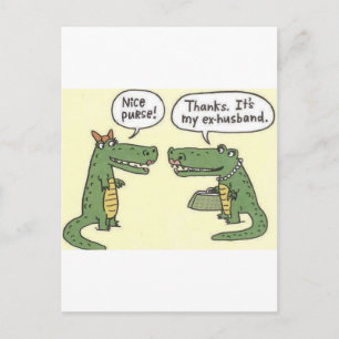 Funny Ex Husband Alligator Purse Briefkaart