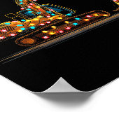 Funny Excavator Christmas Graphics Lights Lover  Poster (Hoek)