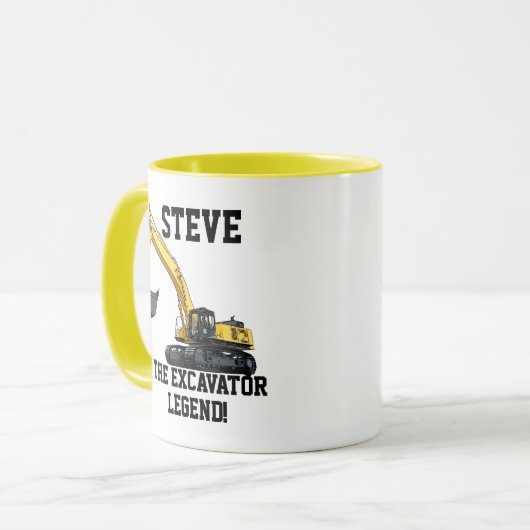 Funny Excavator Legend Heavy Equipment Operator Mok (Voorkant links)