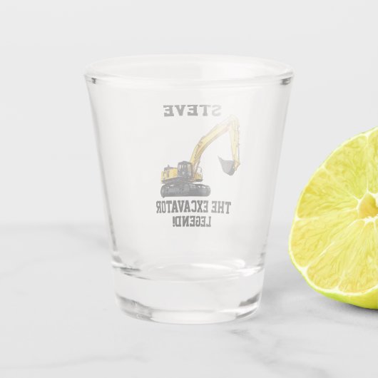 Funny Excavator Legend Heavy Equipment Operator Shot Glas (Achterkant)