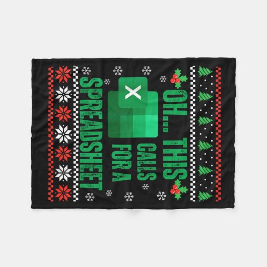 Funny Excel Spreadsheets Christmas Sweater Lover A Fleece Deken (Voorkant (Horizontaal))