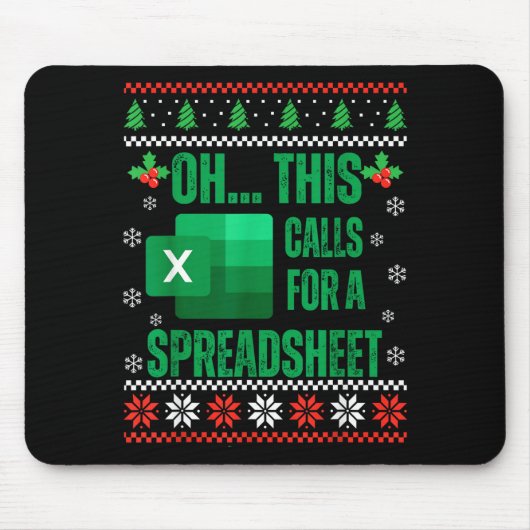 Funny Excel Spreadsheets Christmas Sweater Lover A Muismat (Voorkant)