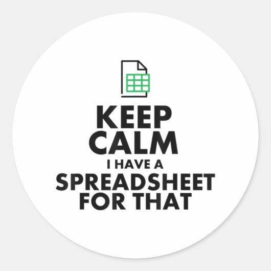 Funny Excel Spreadsheets Lover Gift Ronde Sticker (Voorkant)