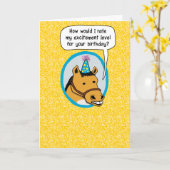 Funny Excise Horse Birthday Kaart (Gele Bloem)