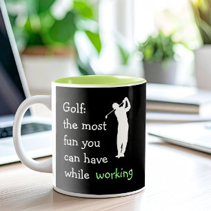 Funny Executive Golf Gift Tweekleurige Koffiemok