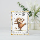 Funny Exercise Highland Cow Postcard Briefkaart (Staand voorkant)