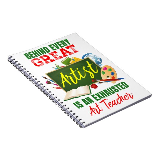 Funny Exhausted Art Teacher Appreciation Notitieboek (Rechterzijde)