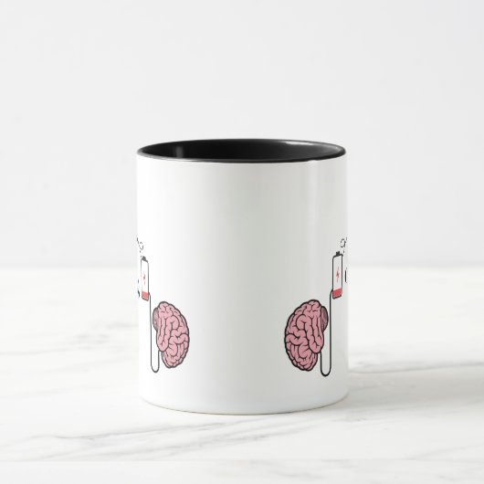 Funny Exhausted Brain Coffee Mug (Centre)
